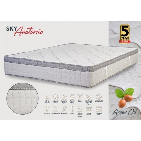 KPS ΣΤΡΩΜΑ ΜΕ ΑΝΩΣΤΡΩΜΑ SKY ANATOMIC 170X190EK  ARGANOIL