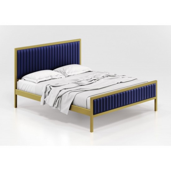 KPS-QUEEN BED EΛΛΗΝΙΚΗΣ ΚΑΤΑΣΚΕΥΗΣ ΜΕΤΑΛΛΟ-ΥΦΑΣΜΑ 160Χ200ΕΚ