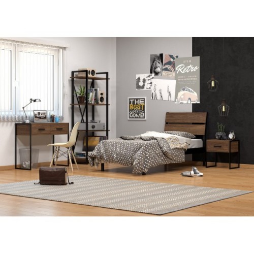 KPS-ΣΕΤ ΥΠΝΟΔΩΜΑΤΙΟΥ 5-ΤΕΜ INDUSTRIAL ΚΡΕΒΑΤΙ 90Χ200-190 ΠΛΗΡΗΣ ΜΕ ΣΤΡΩΜΑ ΚΑΙ ΚΟΜΟΔΙΝΟ,ΤΟΥΑΛΕΤΑ,ΒΙΒΛΙΟΘΗΚΗ