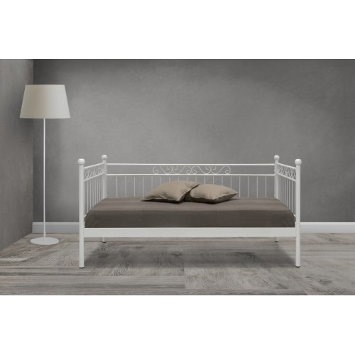 ΜΕΤΑΛΛΙΚΟΣ ΚΑΝΑΠΕΣ ΑΛΕΞΙΑ ΗΜΙΔΙΠΛΟΣ ΓΙΑ ΣΤΡΩΜΑ 120Χ190cm ΛΕΥΚΟΣ 