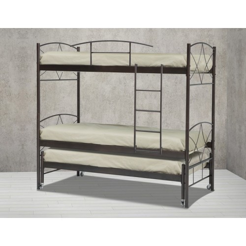 ΜΕΤΑΛΛΙΚΗ ΚΟΥΚΕΤΑ ΑΝΔΡΟΣ ΣΥΡΟΜΕΝΗ ΜΟΝΗ 90Χ200 ΜΕ ΤΡΙΑ ΚΡΕΒΑΤΙΑ 