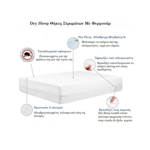 ΑΔΙΑΒΡΟΧΗ ΘΗΚΗ ΜΕ ΦΕΡΜΟΥΑΡ DRY SLEEP BAMBOO 90X200 ΘΗΚΗ ΓΙΑ ΑΚΑΡΕΑ ΘΗΚΗ ΓΙΑ ΚΟΡΙΟΥΣ 