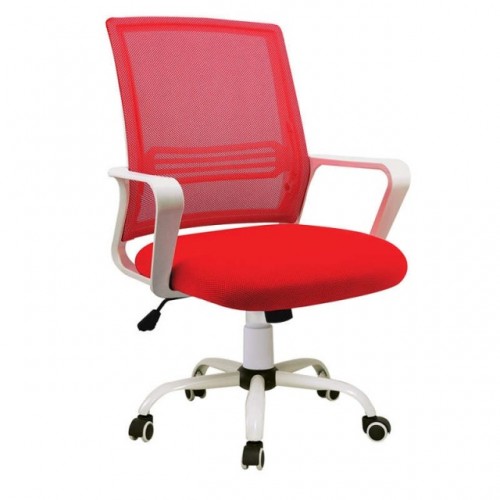 ΒΣ1600-W ΛΕΥΚΟ-ΚΟΚΚΙΝΟ MESH ΠΟΛΥΘΡΟΝΑ ΓΡΑΦΕΙΟΥ