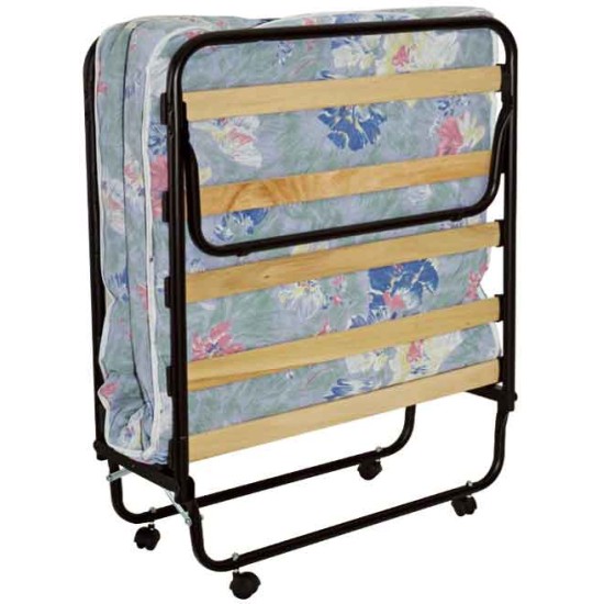 Velco ΚΡΕΒΑΤΙ ΜΕΤΑΛΛΙΚΟ ΕΝΙΣΧΥΜΕΝΟ ΠΤΥΣΣΟΜΕΝΟ ΙΤΑΛΙΑΣ ΜΕ ΡΟΔΕΣ & ΣΤΡΩΜΑ 7cm