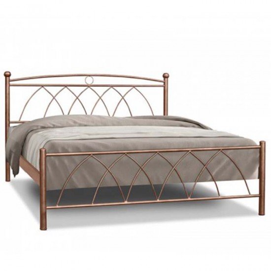 Μύκονος Μεταλλικό Κρεβάτι MC με στρώμα διπλό 160Χ200 και τάβλες Με Επιλογές Χρωμάτων