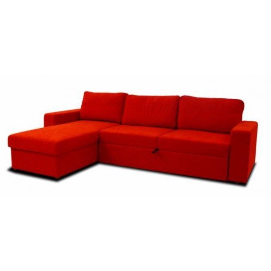 San Lorenzo Γωνιακός Καναπές Κρεβάτι με Αριστερή Γωνία & Αποθηκευτικό Χώρο Κόκκινο 230x163εκ.
