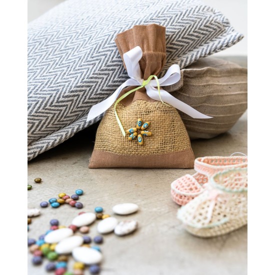 Πουγκί Γιούτα με Κέντημα Χάντρες Jute One Size (15x25cm) Μπεζ Πουγκί Γιούτα με Κέντημα Χάντρες Jute One Size (15x25cm) Μπεζ