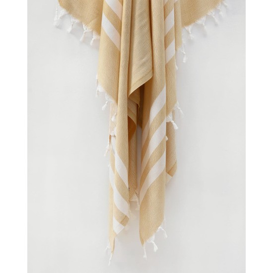 Παρεό Peshtemal με σχέδιο διαμάντι Χρυσό