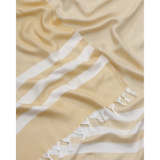 Παρεό Peshtemal με σχέδιο διαμάντι Χρυσό