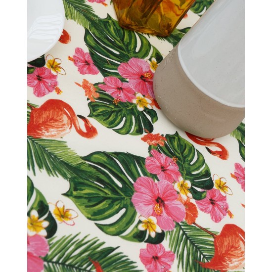 Τραπεζομάντηλο Φλοράλ Forester Flowers & Flamingo 2 ατόμων Multi