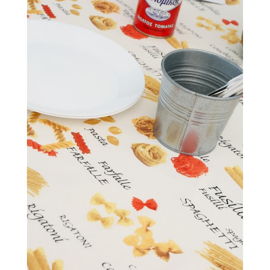 Τραπεζομάντηλο με Σχέδιο Ζυμαρικά Pasta 2 ατόμων Μπεζ