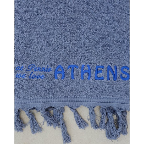 Βαμβακερή Πετσέτα At Pennie We Love Athens Χειρός | 30x50cm Μπλε Raf Βαμβακερή Πετσέτα At Pennie We Love Athens Χειρός | 30x50cm Μπλε Raf