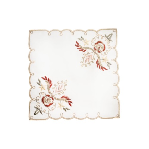 Μπομπονιέρα Κέντημα Άνθη 2 Πλευρές Arabesque Bo Maison 30x30cm 30x30cm Μπεζ