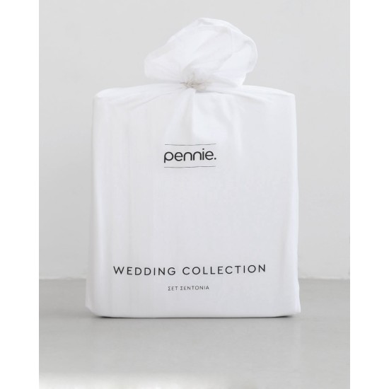 Αζούρ Σετ Σεντόνια 4 τεμ Georgette Super Υπέρδιπλη (240x260cm) Άσπρο