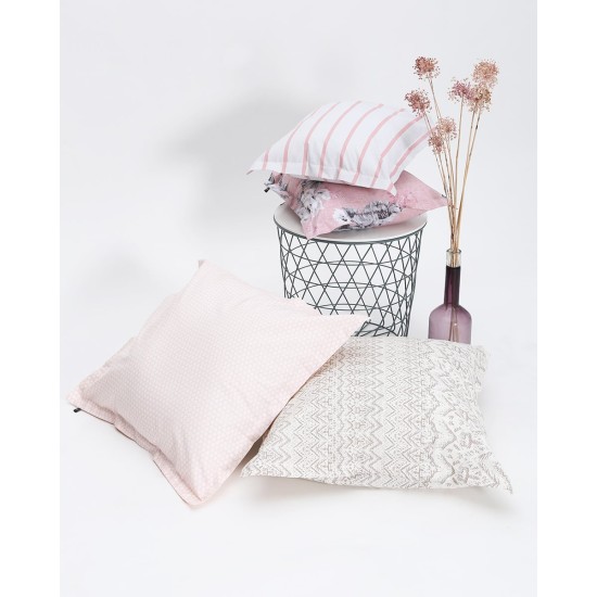 Διακοσμητική Ριγέ Μαξιλαροθήκη Samantha 40x40 3cm Γκρι