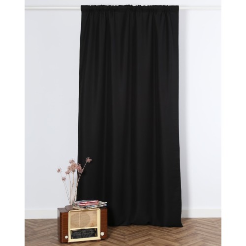 Έτοιμη Ραμμένη Κουρτίνα Σκίασης Jossa Στενό Φύλλο (145x255cm) Μαύρο