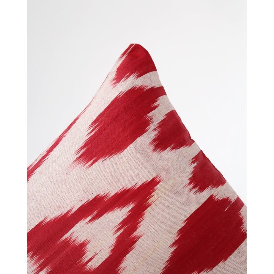 Διακοσμητική Μαξιλαροθήκη Αργαλειού Boho Ikat 35x60cm Κόκκινο