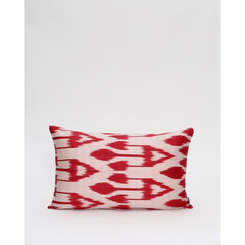 Διακοσμητική Μαξιλαροθήκη Αργαλειού Boho Ikat 35x60cm Κόκκινο