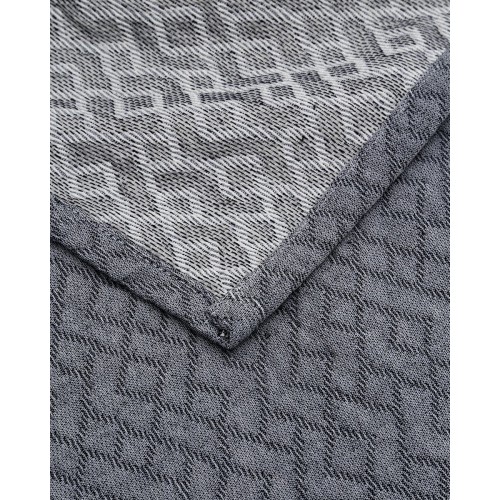 Ζακάρ Κουβερλί Κουβέρτα Γεωμετρικό Pattern Augerinos Μονή (170x260cm) Ανθρακί