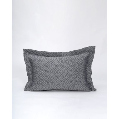 Ζακάρ Oxford Μαξιλαροθήκη Γεωμετρικό Pattern Augerinos 50x70 5cm Ανθρακί