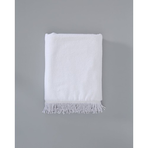 Πετσέτα με Κρόσσια Caipirinha 90x150cm Μπάνιου | 90x150cm Άσπρο