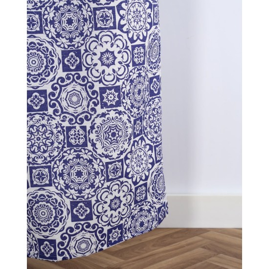 Έτοιμη Ραμμένη Κουρτίνα Azul Παραθύρου (140x160cm)