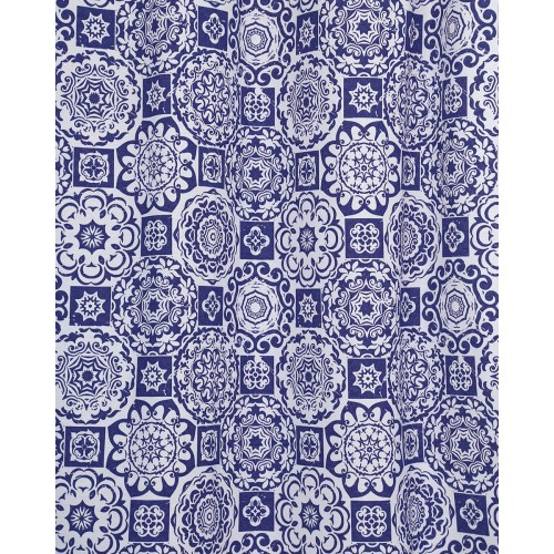 Έτοιμη Ραμμένη Κουρτίνα Azul Παραθύρου (140x160cm)