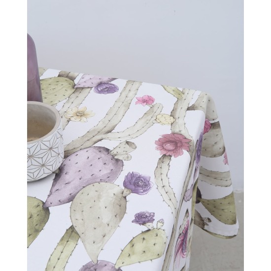 Αλέκιαστο Τραπεζομάντηλο Mexican Cactus 6 ατόμων (155x175cm)