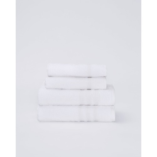 Λευκή Βαμβακερή Ξενοδοχειακή Πετσέτα  620gsm Valentino Προσώπου | 50x90cm Άσπρο