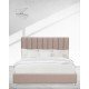 Κρεβάτι με Κεφαλάρι & Βάση με Αποθηκευτικό Χώρο Channel Ημίδιπλη (120x200cm) Μπεζ