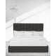 Κρεβάτι με Κεφαλάρι & Βάση με Αποθηκευτικό Χώρο Channel Ημίδιπλη (120x200cm) Ανθρακί