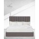 Κρεβάτι με Κεφαλάρι & Βάση με Αποθηκευτικό Χώρο Channel Super Υπέρδιπλη (180x200cm) Ανθρακί
