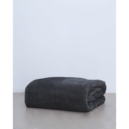 Βελουτέ Μονόχρωμη Κουβέρτα Voras σε 7 Αποχρώσεις Υπέρδιπλη (220x240cm) Ανθρακί