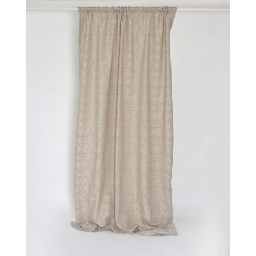 Έτοιμη Ραμμένη Ζακάρ Κουρτίνα Minares Στενό Φύλλο (150x275cm) Μπεζ