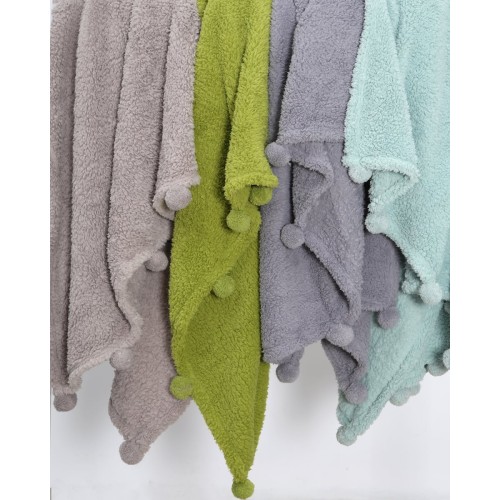 Μονόχρωμη Γούνινη Κουβέρτα με Pompoms Papigo Super Υπέρδιπλη (240x260cm) Λαδί Μονόχρωμη Γούνινη Κουβέρτα με Pompoms Papigo Super Υπέρδιπλη (240x260cm) Λαδί