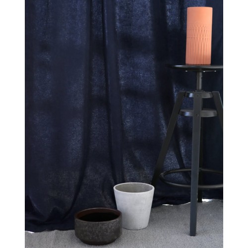 Έτοιμη Ραμμένη Βελούδινη Κουρτίνα Velvet Suede σε 5 Αποχρώσεις Στενό Φύλλο (150X255cm) Μπλε Σκούρο