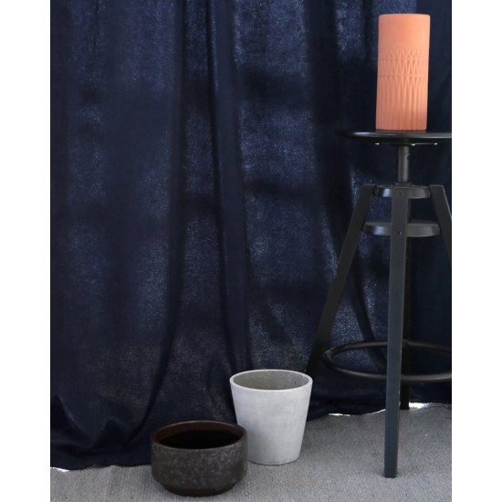 Έτοιμη Ραμμένη Βελούδινη Κουρτίνα Velvet Suede σε 5 Αποχρώσεις Στενό Φύλλο (150X255cm) Μπλε Σκούρο