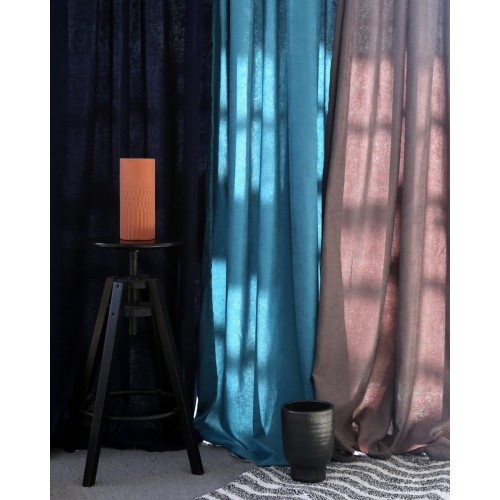 Έτοιμη Ραμμένη Βελούδινη Κουρτίνα Velvet Suede σε 5 Αποχρώσεις Στενό Φύλλο (150X255cm) Μπλε Σκούρο