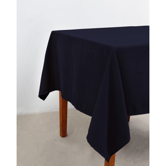 Βελούδινο Τραπεζομάντηλο Velvet Suede σε 5 Αποχρώσεις 6 ατόμων (140x180cm) Μπλε Σκούρο