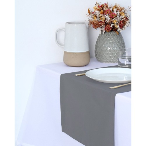 Μονόχρωμη Τραβέρσα Elsa Panama σε 6 Αποχρώσεις Τραβέρσα (45x170cm) Ανθρακί