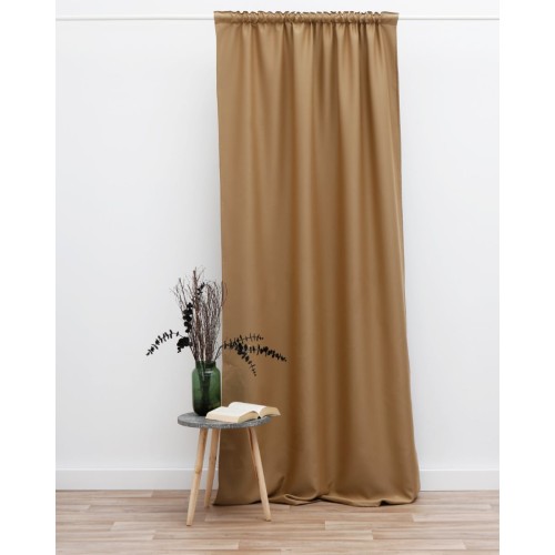 Έτοιμη Ραμμένη Κουρτίνα Συσκότισης Σοκολά Blackout-140x255cm Στενό Φύλλο (140x255cm) Σοκολά