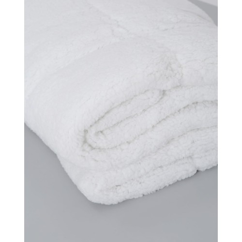 Καπιτονέ Ανώστρωμα Με Οικολογική Γούνα Well Being Ημίδιπλη (120x200 3cm) Άσπρο