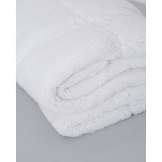 Καπιτονέ Ανώστρωμα Με Οικολογική Γούνα Well Being Ημίδιπλη (120x200 3cm) Άσπρο