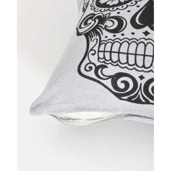 Διακοσμητική Μαξιλαροθήκη The Skull σε 4 Αποχρώσεις 40x40cm Γκρι απαλό