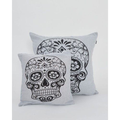 Διακοσμητική Μαξιλαροθήκη The Skull σε 4 Αποχρώσεις 40x40cm Γκρι απαλό