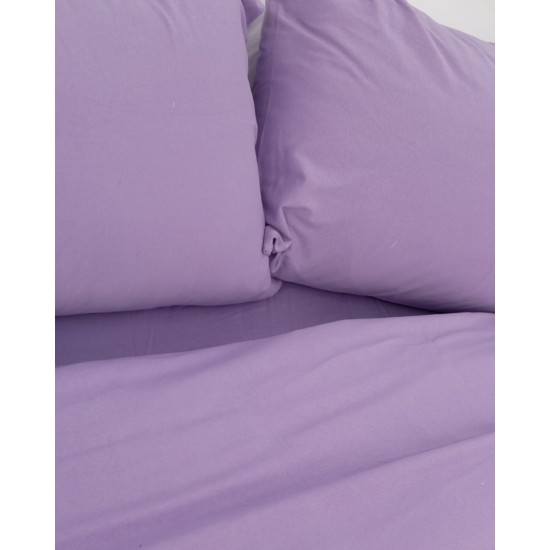 Μακό Βαμβακερό Πανωσέντονο Finejersey Art σε 6 Αποχρώσεις Μονή (165x260cm) Λιλά