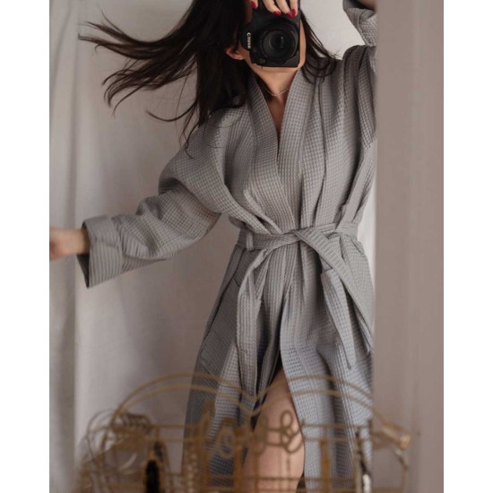 Βαμβακερό Πικέ Μπουρνούζι Osaka Small | Medium Ανθρακί