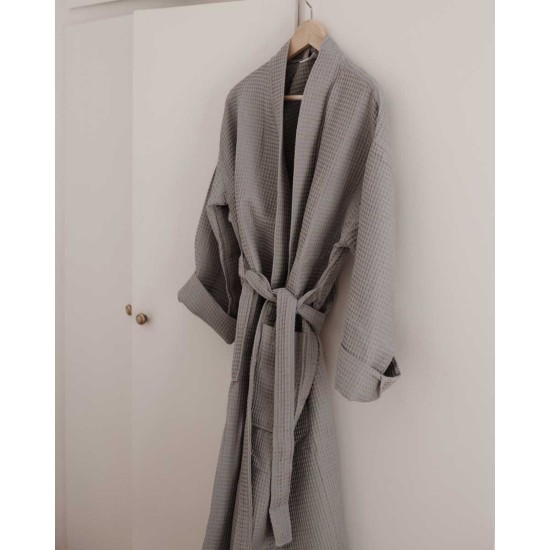 Βαμβακερό Πικέ Μπουρνούζι Osaka Large | XLarge Ανθρακί