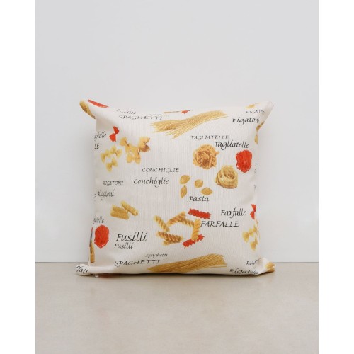 Διακοσμητική Μαξιλαροθήκη με Σχέδιο Ζυμαρικά Pasta 65x65cm Μπεζ