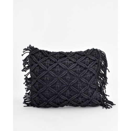 Boho Βαμβακερή Μακραμέ Μαξιλαροθήκη Φιγούρας Tagger σε 8 Αποχρώσεις 40x40cm Μπλε Σκούρο